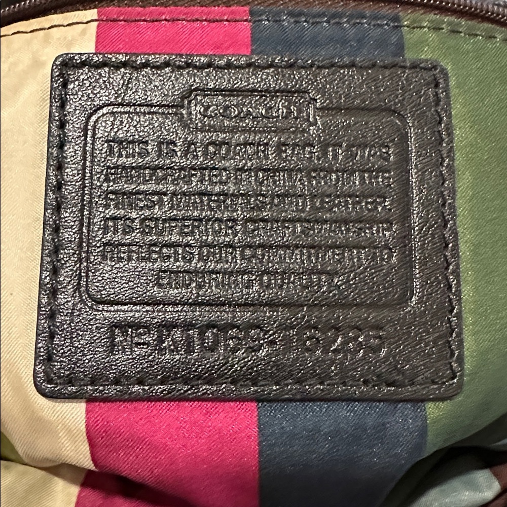 Coach Poppy Legacy Rocker Leather Satchel Stripe Satin Interior - Picture 6 of 11